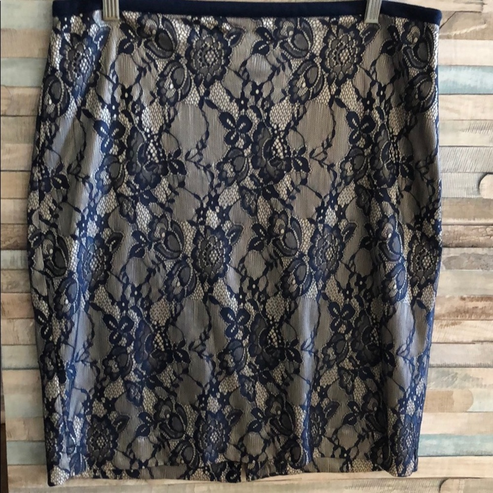 The Limited Lace Overlay Pencil Skirt